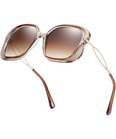 Polarized Sunglasses for Women UV400 Lens Retro Charming Charisma Queen Pop Polarized Sun Eye Glass - Brown - CK18N06K770 $13...