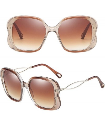 Polarized Sunglasses for Women UV400 Lens Retro Charming Charisma Queen Pop Polarized Sun Eye Glass - Brown - CK18N06K770 $13...