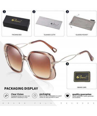 Polarized Sunglasses for Women UV400 Lens Retro Charming Charisma Queen Pop Polarized Sun Eye Glass - Brown - CK18N06K770 $13...