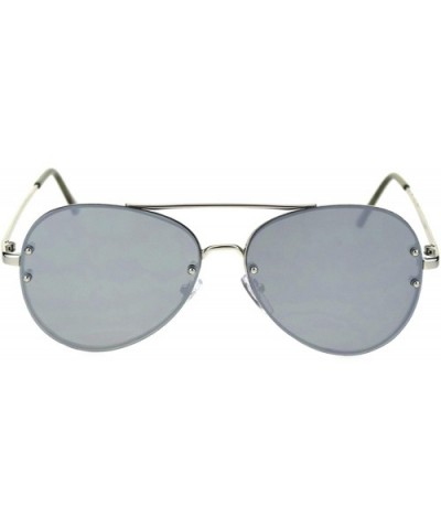 Reflective Color Mirror Lens Rimless Pilots Sunglasses - Silver Silver Mirror - C118RW4Q49U $11.71 Rimless