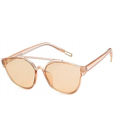 Women Sunglasses Retro Bright Black Grey Drive Holiday Oval Non-Polarized UV400 - Champagne Brown - CB18RLTD570 $7.12 Oval
