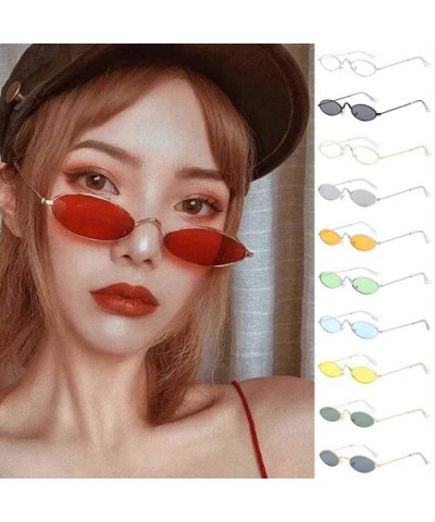 Fashion Designer Sunglasses Retro Small Frame Oval Sunglasses Metal Ocean Sunglasses Trendy Fashion Glasses - D - C619073ANMZ...