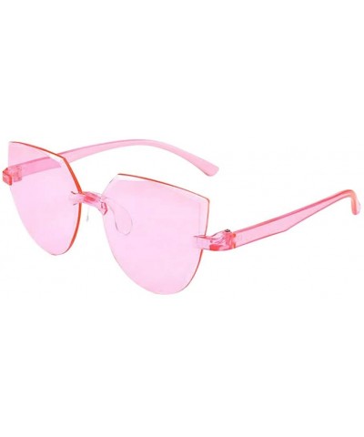 Rimless Sunglasses Colored Transparent Round Eyewear Retro Eyeglasses for Women Men - D - CN190LEQ568 $6.62 Rimless