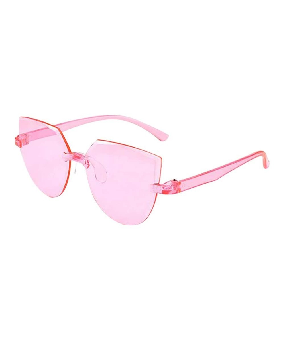 Rimless Sunglasses Colored Transparent Round Eyewear Retro Eyeglasses for Women Men - D - CN190LEQ568 $6.62 Rimless