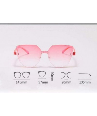 Rimless Sunglasses Colored Transparent Round Eyewear Retro Eyeglasses for Women Men - D - CN190LEQ568 $6.62 Rimless