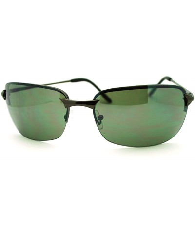 Mens Classic Sunglasses Rimless Rectangular Lite Metal Frame - Gunmetal - C21869WGSY4 $7.94 Rimless