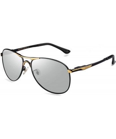 Men Avaitor Polarized Photochromic Sunglasses Driving Transition to Gray Lens RB8722 - Gold - CS18DWW2MO3 $32.38 Aviator
