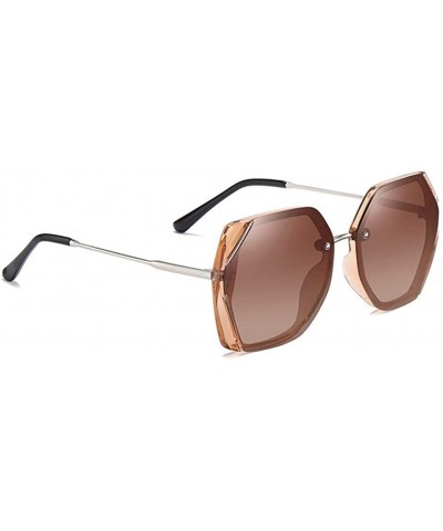 Women Sunglasses Polarized Oversized Frame Gradient Lens Square Sun Glasses For Female Goggle UV400 - C2brown - C6199I4IYSK $...