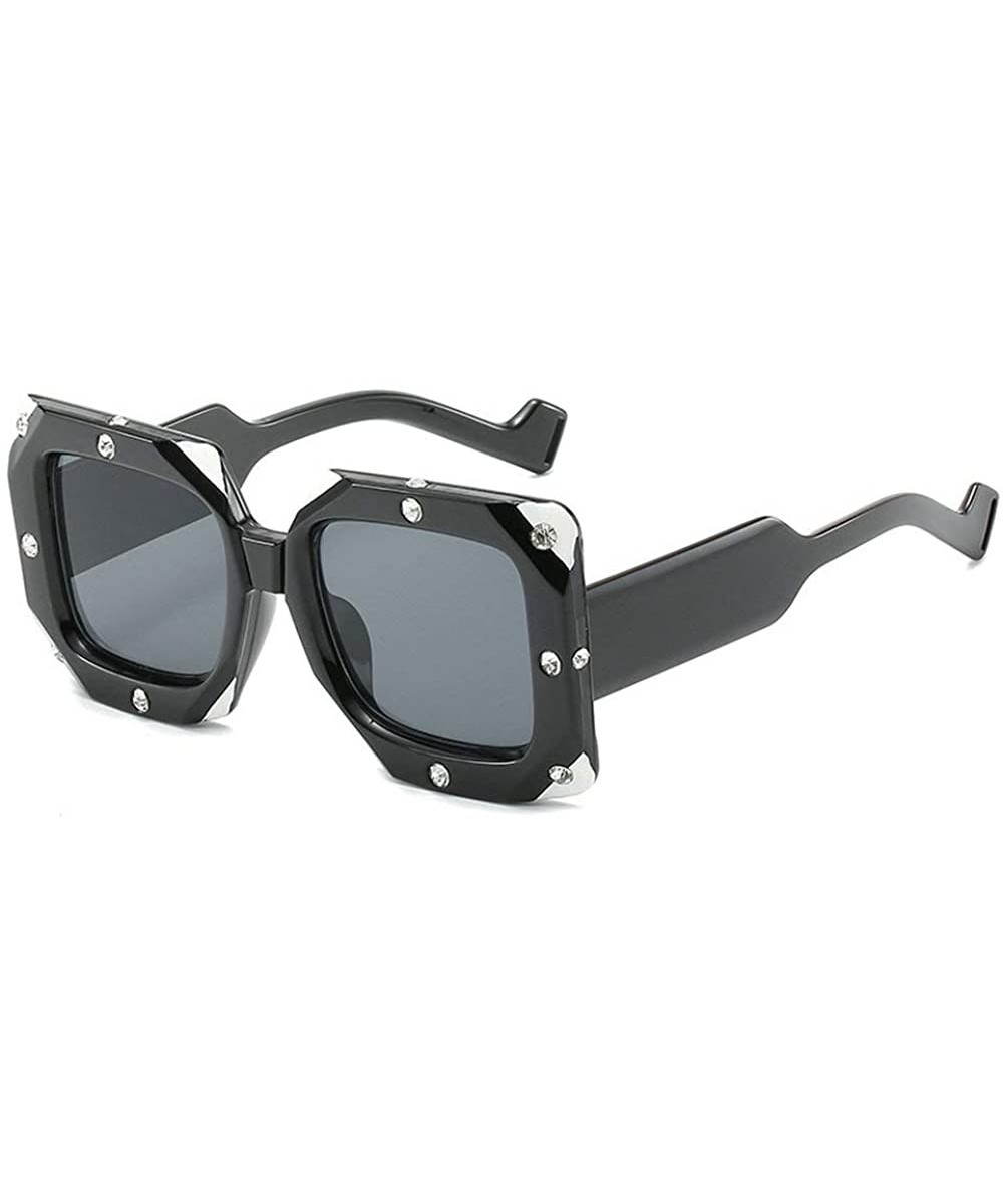 Crystal Sunglasses Vintage Oversize Eyeglasses - Black - CA18Q75KOIS $10.24 Square