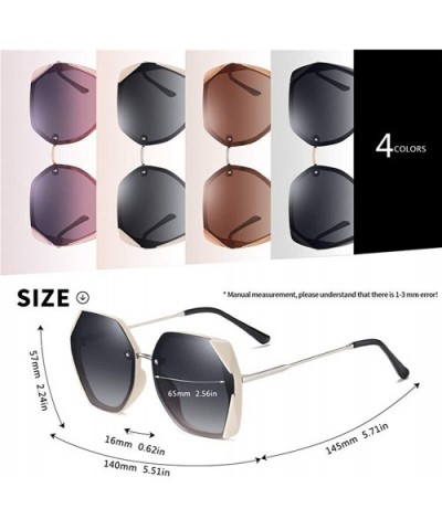 Women Sunglasses Polarized Oversized Frame Gradient Lens Square Sun Glasses For Female Goggle UV400 - C2brown - C6199I4IYSK $...