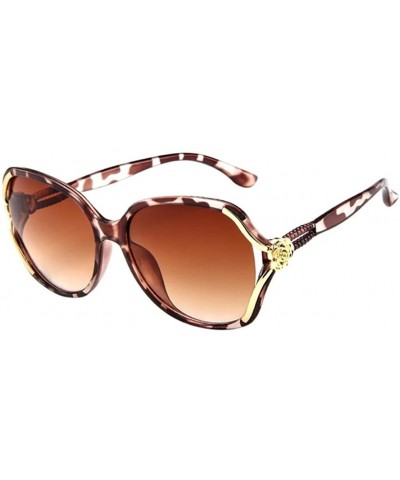 Women's Sunglasses-Vintage Rose Flower Big Frame Eyewear Sunglasses for Women - B - CE18E5K45ZQ $5.28 Round