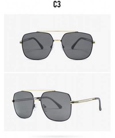 Men's polarized TAC1.1 sunglasses new business casual sunglasses - Gold Grey C3 - CP1905958A2 $11.12 Round