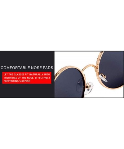 2019 new sunglasses - ladies fashion sunglasses round frame PC lens sunglasses - D - C218SCQU66C $39.82 Aviator