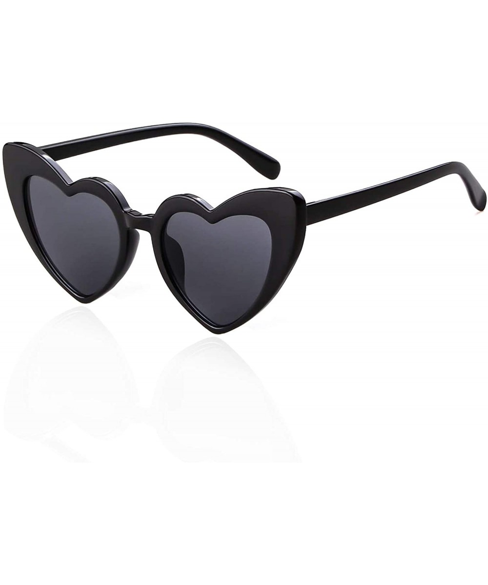 Clout Goggle Heart Sunglasses Retro Vintage Cat Eye Mod Style Kurt Cobain Glasses - Black - CN18G44EWWL $6.97 Goggle