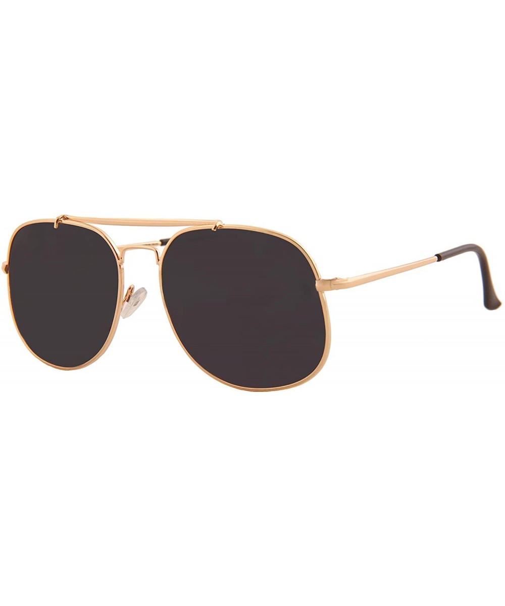 Classic Sunglasses for Men Women Aviator Tinted Lens Trendy Stylish - Gold Metal Frame/ Black Lens - C5193DMLTGY $5.28 Sport