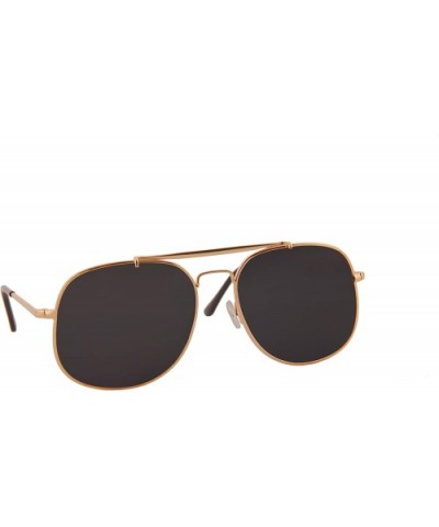 Classic Sunglasses for Men Women Aviator Tinted Lens Trendy Stylish - Gold Metal Frame/ Black Lens - C5193DMLTGY $5.28 Sport