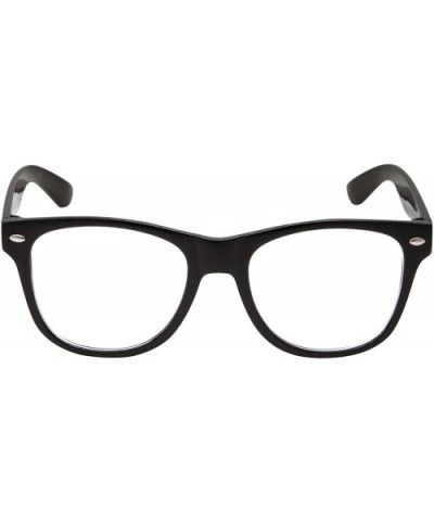 Retro NERD Geek Oversized BLACK Framed Clear Lens Eye Glasses for Men Women - C9186K8C3QD $7.18 Square