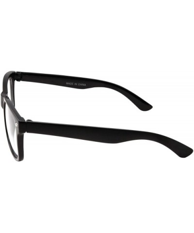 Retro NERD Geek Oversized BLACK Framed Clear Lens Eye Glasses for Men Women - C9186K8C3QD $7.18 Square