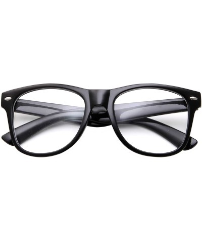 Retro NERD Geek Oversized BLACK Framed Clear Lens Eye Glasses for Men Women - C9186K8C3QD $7.18 Square