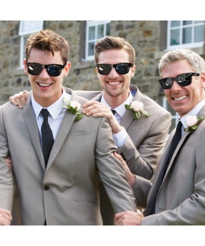 Bachelor Party Supplies 8PCS Wedding Sunglasses for Groom- Best Man- Groomsmen - Black-1 - C418AI35RAS $12.18 Oversized