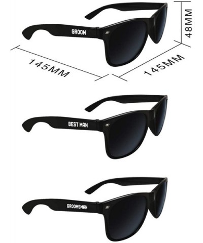 Bachelor Party Supplies 8PCS Wedding Sunglasses for Groom- Best Man- Groomsmen - Black-1 - C418AI35RAS $12.18 Oversized