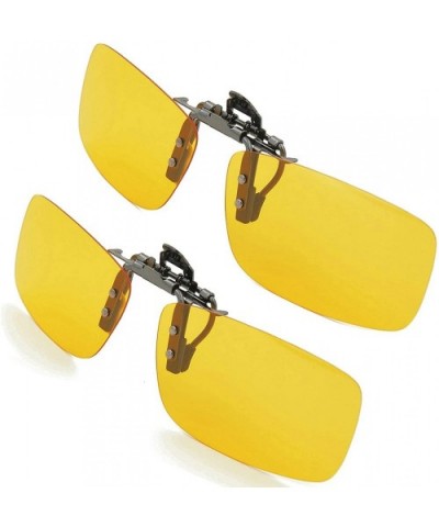 Clip-on Sunglasses- Unisex Polarized Frameless Rectangle Lens - 2yellow - CB17Z6GCO0W $9.05 Oval