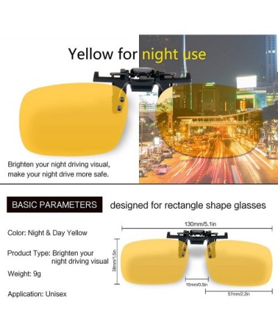 Clip-on Sunglasses- Unisex Polarized Frameless Rectangle Lens - 2yellow - CB17Z6GCO0W $9.05 Oval