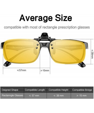 Clip-on Sunglasses- Unisex Polarized Frameless Rectangle Lens - 2yellow - CB17Z6GCO0W $9.05 Oval