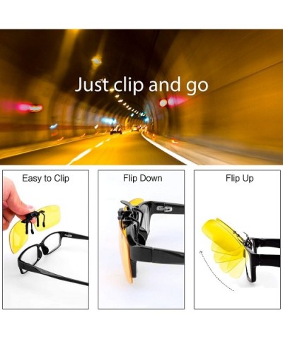 Clip-on Sunglasses- Unisex Polarized Frameless Rectangle Lens - 2yellow - CB17Z6GCO0W $9.05 Oval