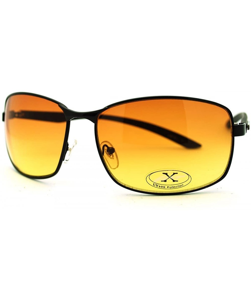 HD Lens Sunglasses Clearer Vision Soft Rectangular Metal Frame - Black - CD11GPCT54B $8.34 Rectangular