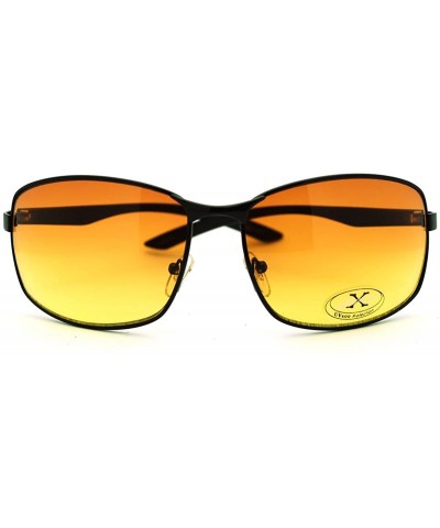 HD Lens Sunglasses Clearer Vision Soft Rectangular Metal Frame - Black - CD11GPCT54B $8.34 Rectangular