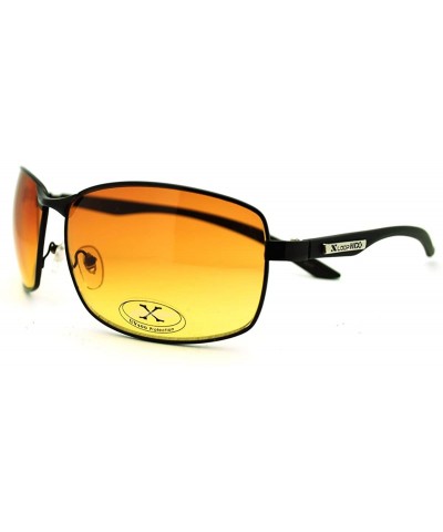 HD Lens Sunglasses Clearer Vision Soft Rectangular Metal Frame - Black - CD11GPCT54B $8.34 Rectangular