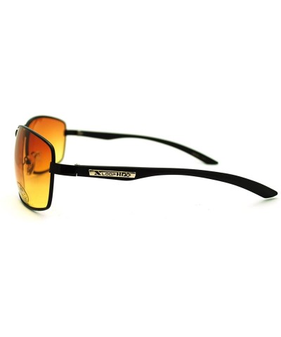 HD Lens Sunglasses Clearer Vision Soft Rectangular Metal Frame - Black - CD11GPCT54B $8.34 Rectangular