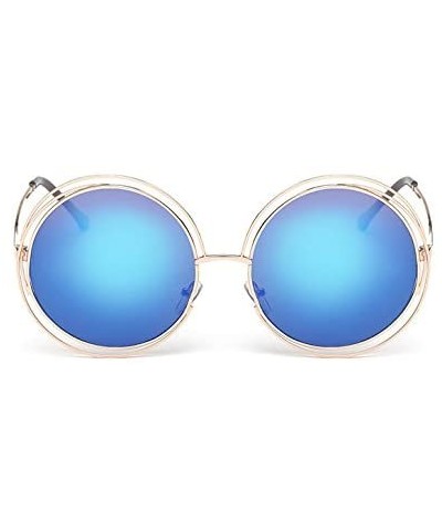 Fashion Men Womens Sunglasses UV 400 Retro Vintage Round Frame Glasses - I - C6196EQ7Z7E $12.56 Round