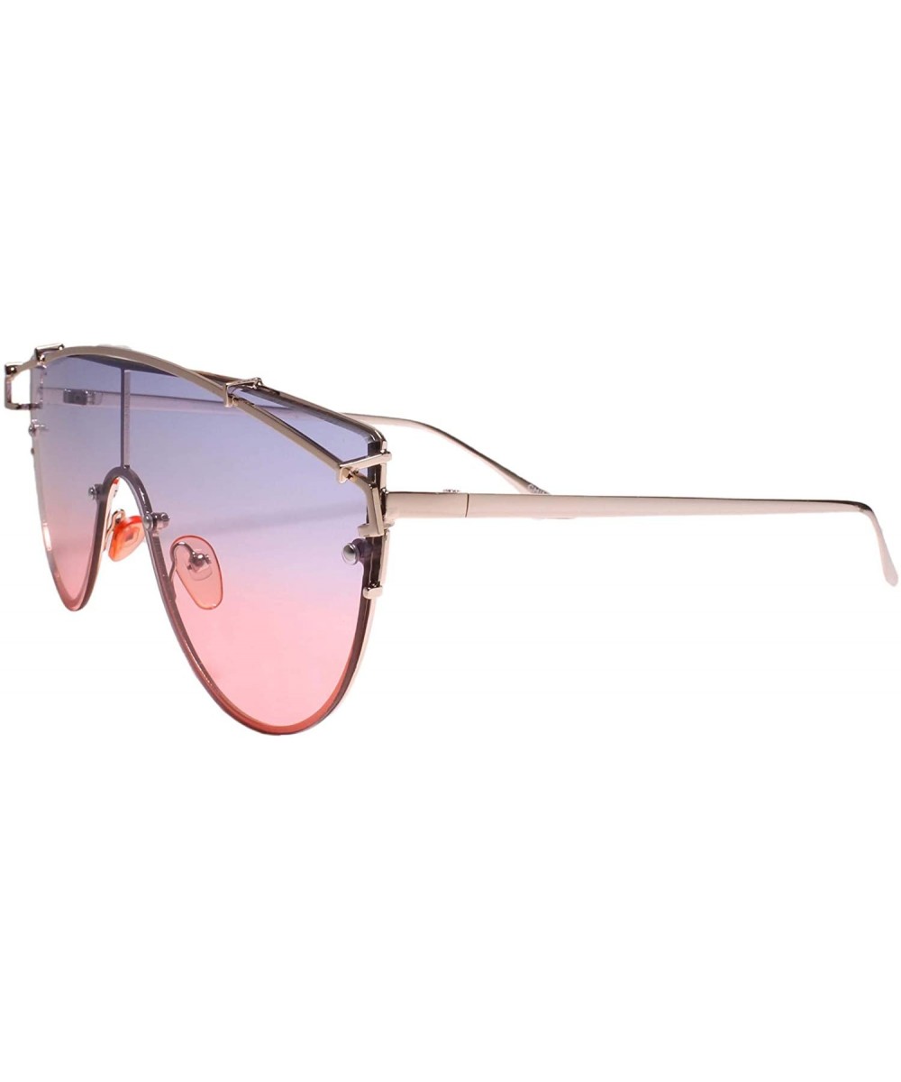 Designer Sophisticated Fancy Fashionable Womens Sunglasses - Blue / Pink - CD18Z0DO7AW $7.35 Aviator