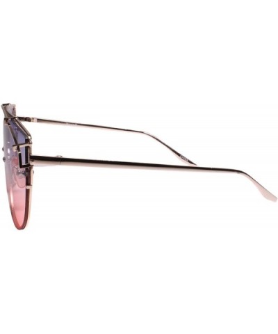 Designer Sophisticated Fancy Fashionable Womens Sunglasses - Blue / Pink - CD18Z0DO7AW $7.35 Aviator