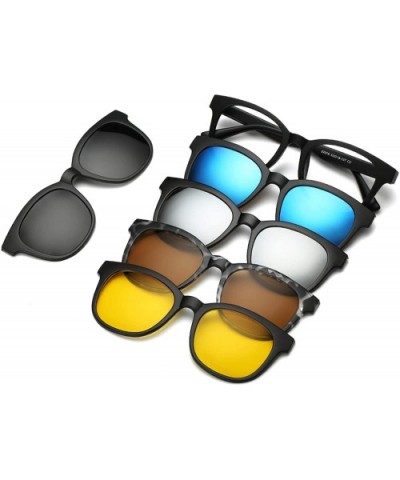 5 Lenes Magnet Sunglasses Clip Mirrored Glasses Men Polarized Clips Custom Prescription Myopia - 2245a - CK198ZS2UG6 $30.68 R...