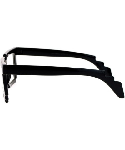 Gamer Nerd 8 Bit Pixelated Horn Rim Rectangular Glasses - Clear Lens Black - CG119QO9QP3 $6.38 Rectangular