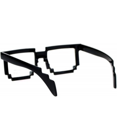 Gamer Nerd 8 Bit Pixelated Horn Rim Rectangular Glasses - Clear Lens Black - CG119QO9QP3 $6.38 Rectangular