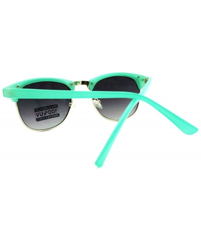 Womens Fashion Sunglasses Petite Half Round Rim Vintage Keyhole Frame - Green - C011HEJ0I27 $7.70 Wayfarer