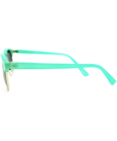 Womens Fashion Sunglasses Petite Half Round Rim Vintage Keyhole Frame - Green - C011HEJ0I27 $7.70 Wayfarer