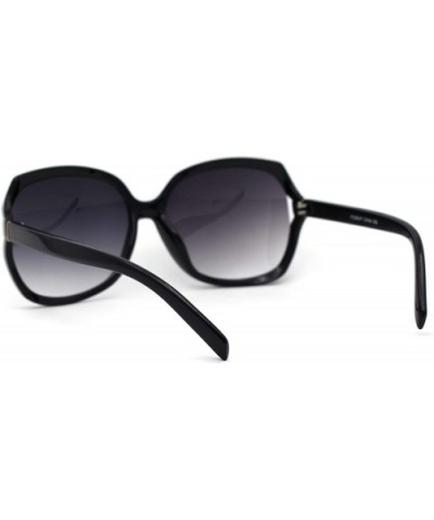 Womens Oversize Thick Plastic Butterfly Diva Sunglasses - Black Smoke - CT192WYU8G8 $9.53 Butterfly