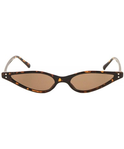 Wide Frame Sharp Cat Eye Frontal Two Dot Stud Sunglasses - Brown Demi - CI198RWQLWK $11.01 Cat Eye