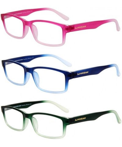Womens Mens Designer 3 Pack Magnifying Rectangular Lightweight Reading Glasses Unisex Fashion Readers L3713 - CE18327Z0WT $16...