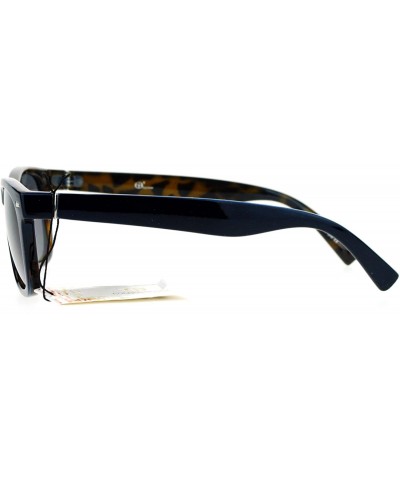 Unisex Square Sunglasses Designer Fashion Horn Rim Frame UV 400 - Navy Tort - CV1884ATNUE $9.47 Square