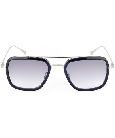 Glasses Vintage Aviator Sunglasses Classic - Silver Framed Grey Lenses Gift Set - CB18WHU4QWO $5.36 Oval