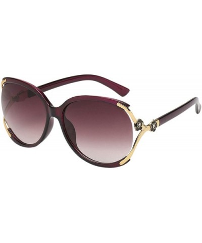 Womens Polarized Sunglasses Ladies Vintage Big Frame Sunglasses UV400 Lens Sun Glasses Protection - Purple - CP18TR398LS $7.3...