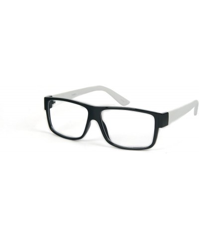 Wayfarer Clear Lens Rubber Coated Soft Feel Temple Sunglasses P2065CL - White - CO11BOS09KP $5.45 Wayfarer