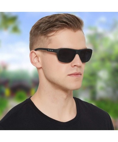 Polarized Sports Sunglasses for Men UV Protection Vintage Driving Cycling Sun Glasses - CX1940IYK29 $7.65 Round