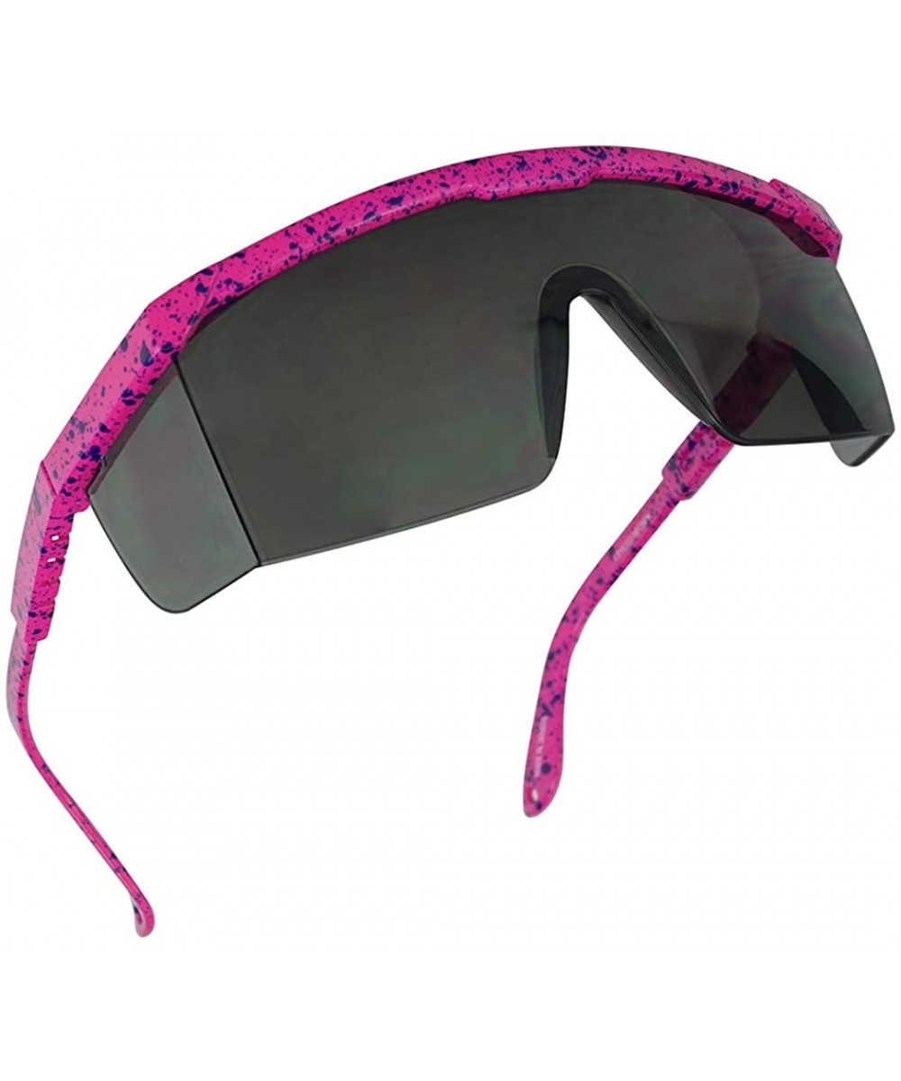 Futuristic Unisex Performance Sports Semi Rimless Shield Lens Adjustable Sunglasses - Neon Green - CY19770794D $9.71 Sport